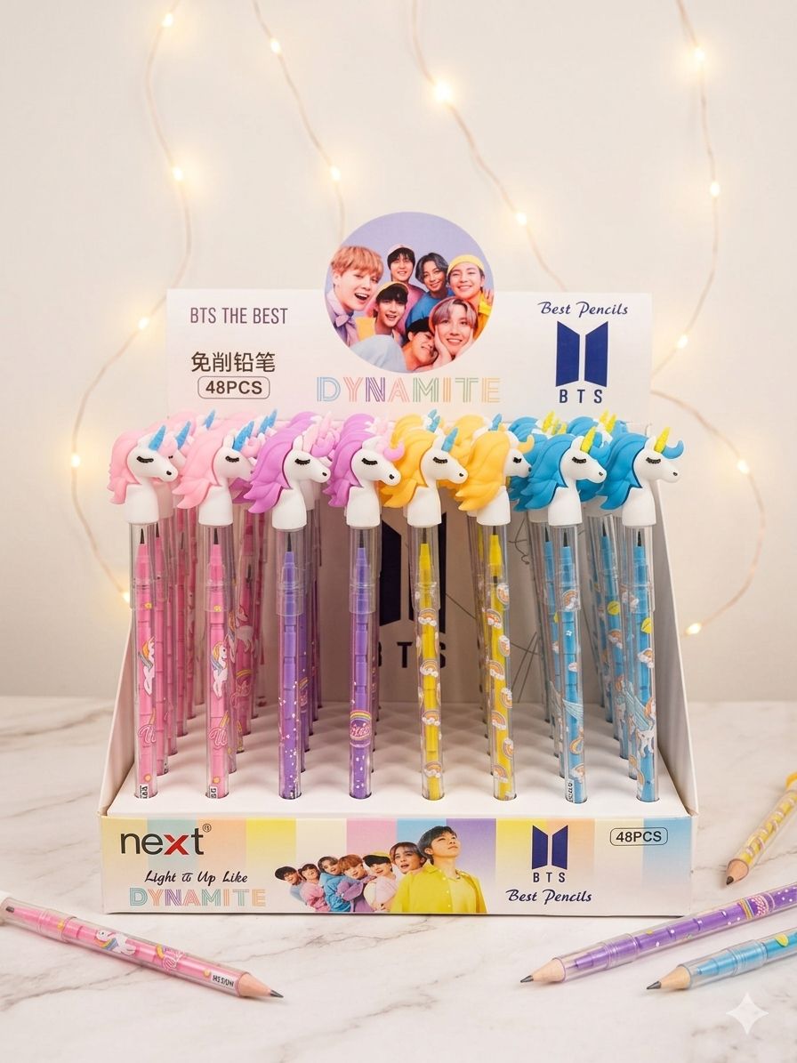 Sika Pencils with Cute Unicorn Toppers