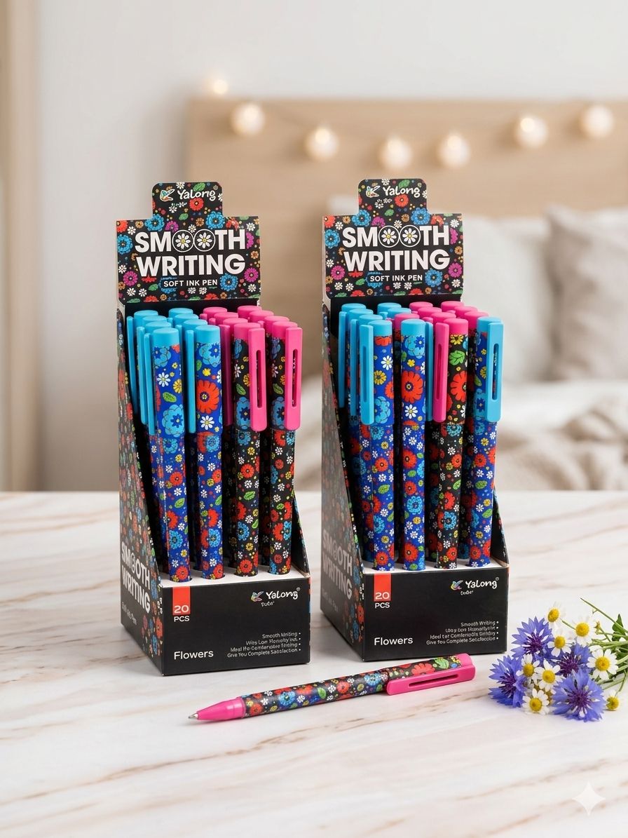 Yalong Flowers Smooth Writing Soft Ink Gel Pen